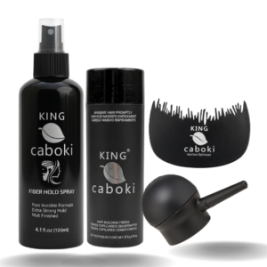 King Caboki 4 IN 1 Deal 27.5g + FiberHold Spray + Spray Applicator + Hairline Optimizer