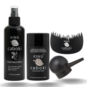 King Caboki 4 IN 1 Deal 12g + FiberHold Spray + Spray Applicator + Hairline Optimizer